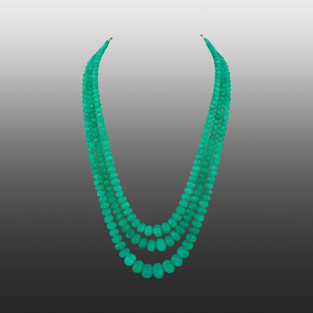 Multi-Layer Emerald Bead Necklace
